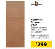 Solid Doors Horizontal Grooved Door- 2032mmX813mm
