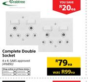 Crabtree Complete Double Socket-Each