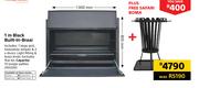 Megamaster 1m Black Built In Braai Plus Safari Boma