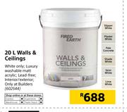 Fired Earth 20Ltr Walls & Ceilings