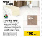 Fired Earth River Tile Range-430mmX430mm Per Sqm