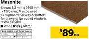 PG Bison Masonite Brown 3.2mm x 2440mm x 1220mm-Each