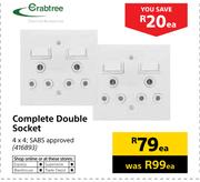 Crabtree Complete Double Socket-Each