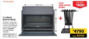 Megamaster 1m Black Built In Braai Plus Safari Boma