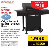Megamaster Origin Series 3 Burner Patio Gas Braai