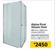 Alpine Pivot Shower Door Chrome-880mm x 1850mm