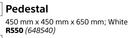 Home & Kitchen White Pedestal 450mm x 450mm x 650mm