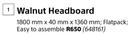 Home & Kitchen Walnut Headboard 1800mm x 40mm x 1360mm