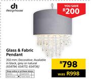Designhouse Glass & Fabric Pendant