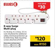 Ellies 8-Way Surge Multiplug