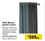 Plain Weave Eyelet Curtain 2300mm x 2230mm-Each