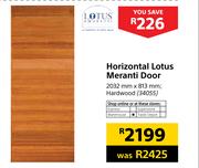 Lotus Horizontal Lotus Meranti Hardwood Door 2032mmx813mm
