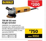 Dewalt 730W 115mm Angle Grinder DWE4010