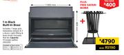 Megamaster 1m Black Built In Braai Plus Safari Boma