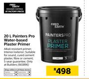 Fired Earth 20Ltr Painters Pro Water Based Plaster Primer