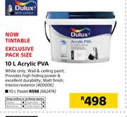 Dulux 10Ltr Acrylic PVA (Pastel)