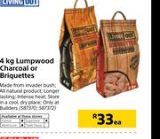 Living Out 4Kg Lumpwood Charcoal Or Briquettes-Each
