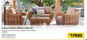 Design House 4 Piece Amazon Wicker Patio Set