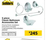 Builders 5 Piece Classic Bathroom Accessories Set
