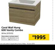 Coral Wall Hung 630 Vanity White Combo