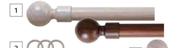 34mm Rod & Track With Free Finial Balls 1.5m