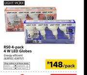 Light Worx R50 4W LED Globes-4's Per Pack