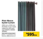 Plain Weave Eyelet Curtain 2300mm x 2230mm-Each