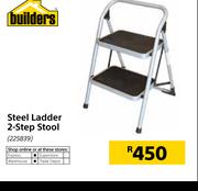 Builders Steel Ladder 2-Step Stool