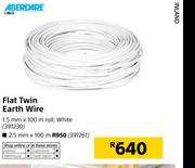 Aberdare Flat Twin Earth Wire 1.5mmx100m Roll White