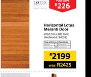 Lotus Horizontal Lotus Meranti Hardwood Door 2032mmx813mm