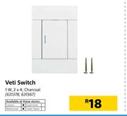Veti Switch 1W 2X4 Charcoal