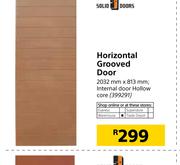 Solid Doors Horizontal Grooved Door 2032mmx813mm