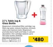 2.7Ltr Table Jug & Glass Bottle