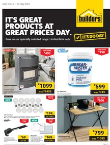 Builders : It's Great Products At Great Prices Day (07 May - 20 May 2024)