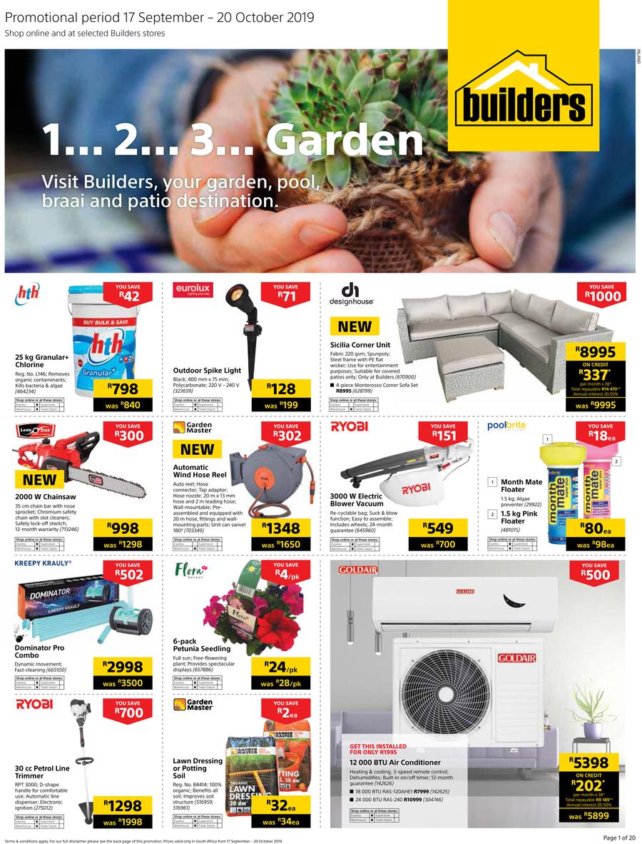 Builders 1 2 3 Garden 17 Sep 20 Oct 2019 Www - 