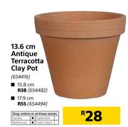 Antique 13.6cm Terracotta Clay Pot 