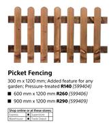 Picket Fencing 300m X1200mm