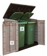 Keter 240Ltr Wheeled Container Charcoal Or Green-Each