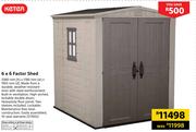 Keter 6 x 6 Factor Shed-2080mm(h) x 1780mm(w) x 1955mm(d)