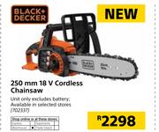  Black + Decker 250mm 18V Cordless Chainsaw
