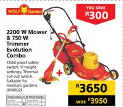  Wolf Garden 2200W Mower & 750W Trimmer Evolution Combo