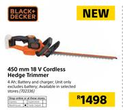  Black + Decker 450mm 18V Cordless Hedge Trimmer
