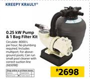 Kreepy Krauly 0.25kW Pump And 1 Bag Filter Kit