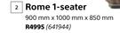 Design House Rome 1 Seater 900mm X 1000mm X 850mm