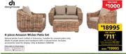 Design House 4 Piece Amazon Wicker Patio Set