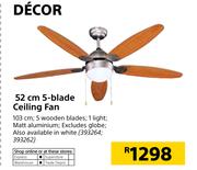 Decor 52cm 5-Blade Ceiling Fan