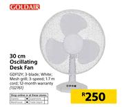 Goldair 30cm Oscillating Desk Fan GDF12Y