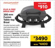 Megamaster 200mm Fusion Table Top Braai