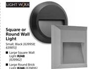 Light Worx Square Or Round Wall Light Small Black-Each