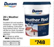 Duram 20Ltr Weather Roof